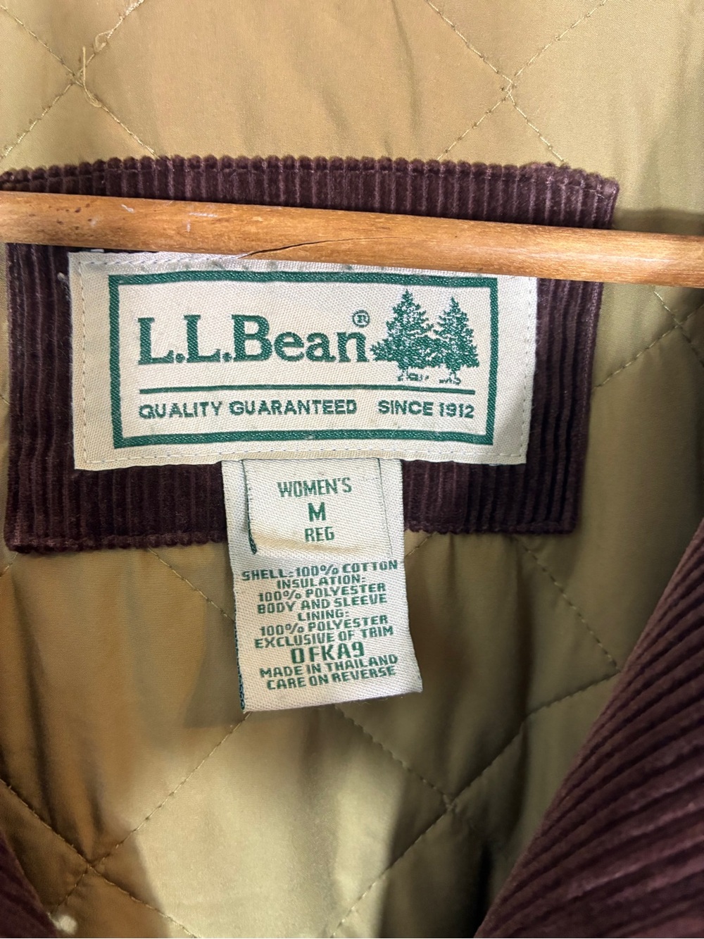 LL Bean Women’s Brown Insulated Corduroy Barn Coat Size M - Picture 5 of 7